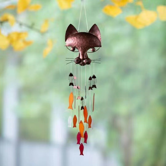 Wholesale Metal Cat Fish Wind Chime Pendant
